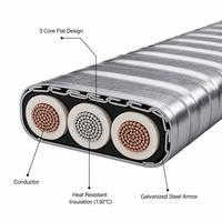Cable Industrial ESP KL 16/900 de 3 Núcleos, 3.3kV, 130C, Resistente al Calor, Plano, con Armadura de Acero Galvanizado para Bomba de Pozo Petrolero