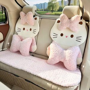 3D Cat Themed Car Seat Cushions Plush Extra Soft Winter Warm Decorative For Women Rear Seat Set - Product Image 4