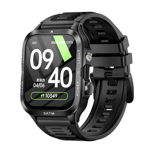 Montre connectée sportive KT89, bracelet intelligent, écran IPS, étanche 3ATM, écran tactile, batterie longue durée, <span class=keywords><strong>lampe</strong></span> <span class=keywords><strong>torche</strong></span>, pour homme - Product Image 1
