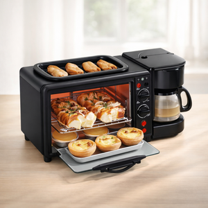 Máquina Multifuncional para Desayunos, Tostadora, Cafetera y Sartén en Uno, con Carcasa de Plástico para el Hogar - Product Image 1