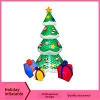 Sapin de Noël gonflable de 2,1 m avec décoration lumineuse pour l'ambiance de la cour, en polyester, sur mesure