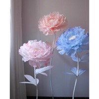 Grande fleur artificielle réaliste en organza souple, faite à la main, pour toile de fond de mariage et vitrine de centre commercial