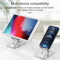 Vente en gros pliable CNC en alliage d'aluminium portable 6 vitesses réglable support de tablette pour téléphone de bureau support de téléphone portable