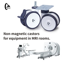 Roulettes MRi Rooms RoSH silencieuses 75mm 100mm 125mm en TPE à trois roulements non magnétiques pour équipement médical