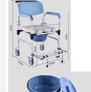 Aluminium Accessible Transport Toilette Fauteuil Roulant <span class=keywords><strong>Commode</strong></span> Étanche Portable Salle De Bains Équipement De Sécurité Robuste Cadre Chaise Roulante - Product Image 3