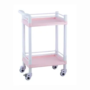 Ziekenhuis Trolley Met Twee Planken Medische Trolley Abs Mobiele Multifunctionele Instrument Trolley