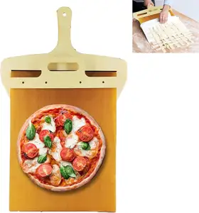 Glijdende Magische Pizzaschil Schuifregelaar Transfer - Pizza Peddel Met Handvat-Glijdende Pizza Shovel Glijplank