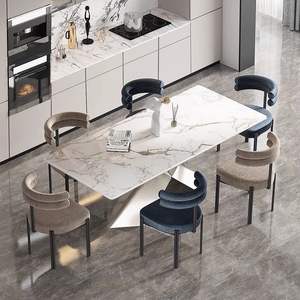 Chaise de salle à manger italienne moderne minimaliste en velours dossier demi-<span class=keywords><strong>arc</strong></span> pour la maison, <span class=keywords><strong>l</strong></span>'habillage de <span class=keywords><strong>café</strong></span>, le centre commercial de négociation décontracté pour les meubles de maison - Product Image 3