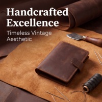 Cartera de Cuero Genuino para Hombre, Estilo Vintage, con Múltiples Ranuras para Tarjetas, para Viajes de Negocios, con Espacio para Pasaporte