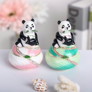 Shinnygifts handmade Pewter men <span class=keywords><strong>Panda</strong></span> hộp đính Hộp Men đồ trang sức Hộp Quà Tặng <span class=keywords><strong>Panda</strong></span> quà lưu niệm thủ công kim loại - Product Image 2