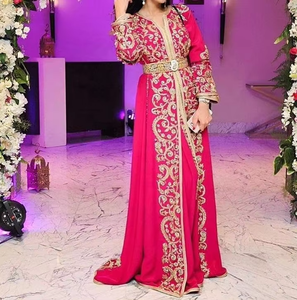 ATIYA LIBAS Kaftan marroquí hasta el suelo Lehenga Choli con trabajo pesado de Zardozi para vestido de novia-Material de acetato 2019 - Product Image 6