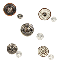 Botones Metálicos para Jeans de Moda, Redondos, con Logotipo Grabado, Sin Níquel, Clásicos, de 15mm y 17mm, Remaches Personalizados para Jeans