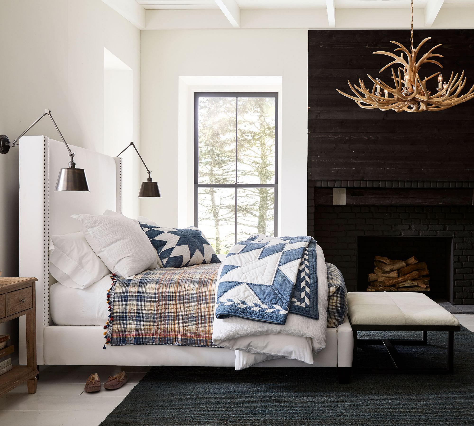 king bed kids bed bedroom furniture upholstered non-tufted tall bed