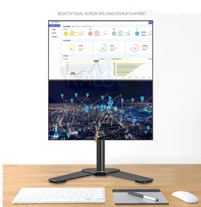 Support de moniteur vertical double Zeno avec pince de fixation pour bureau, support de moniteur d'ordinateur, montage sur poteau VESA DW120-T - Product Image 2