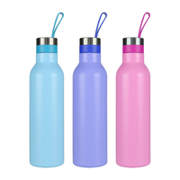 Nouveau design de bouteille d'eau en acier inoxydable de 500ml de bouteille d'eau chaude et froide sous vide en acier inoxydable avec logo pour l'école de voyage