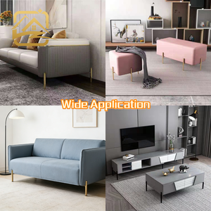 Fábrica de patas de muebles al por mayor, proveedores de patas de sofá de metal dorado ovaladas sólidas de 15 cm, patas para muebles de sala de estar - Product Image 4