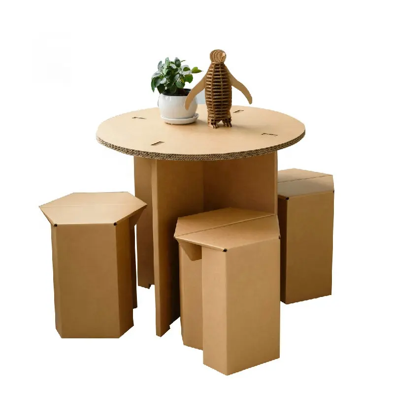 折りたたみ式カスタムデザイン段ボールテーブルと椅子家具