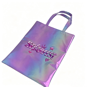High End Custom Laser Holographic Shoulder Tote Bag Waterproof Women Shopping Handbag PU Leather Yoga Bag - Product Image 4