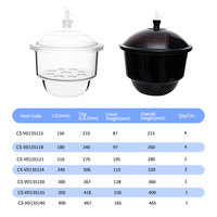 Équipement de laboratoire de chimie personnalisé, dessiccateur sous vide en verre borosilicate ambré transparent à paroi épaisse avec plaque en porcelaine