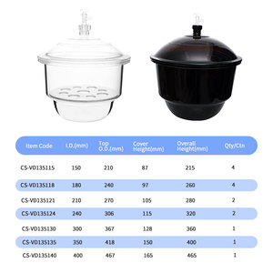 Équipement de laboratoire de <span class=keywords><strong>chimie</strong></span> personnalisé, dessiccateur sous vide <span class=keywords><strong>en</strong></span> <span class=keywords><strong>verre</strong></span> borosilicate ambré transparent à paroi épaisse avec plaque <span class=keywords><strong>en</strong></span> porcelaine - Product Image 5