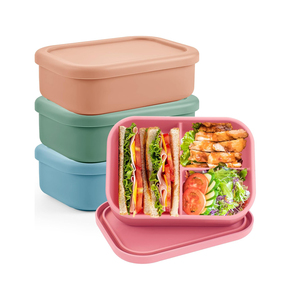 BPA ภาชนะใส่อาหารของว่างสำหรับเด็กแบบพับได้กล่องอาหารกลางวันทำจากซิลิโคน - Product Image 1