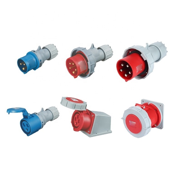 ZNG ELECTRIC Single Three Phase Industrial Plug and Socket 16A/32A/63A/125A 3/4/5 Pin 220V/380V Male Female IEC60309 Plug Socket