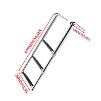 Escalera Colgante de Acero Inoxidable 304 de Tres Secciones para Drenaje/Tarima, Accesorios Marinos para Yates