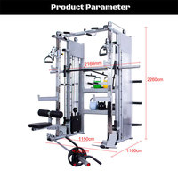 Machine de musculation Smith 123Sports pour la musculation à domicile, entraînement sportif, croisement de câbles