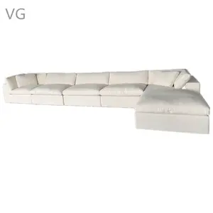Sofá de tecido l em forma de l, sofá de canto modular e de sala de estar