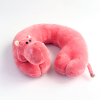 Bantal leher lembut desain baru bantal leher bentuk hewan kustom bantal perjalanan nyaman gajah monyet singa macan tutul