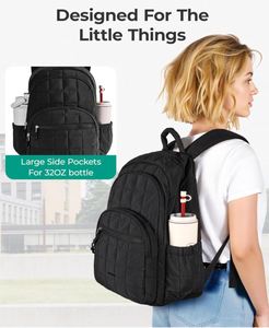 College <b>Laptop</b> <b>Backpack</b> Travel <b>Backpack</b> for Women Quilted Casual Daypack Water-Resistant Book Bag - Product Image 4