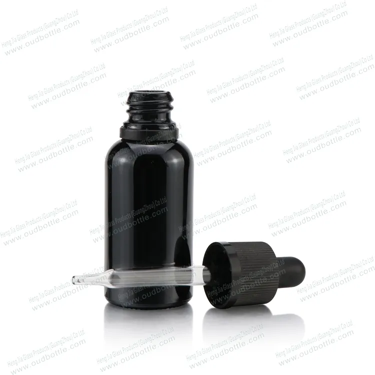 Frasco de vidro fosco calabash, frasco de vidro âmbar vazio com parte superior preta para garrafas de óleo essencial 5ml 10ml 15ml 30ml 50ml 100ml