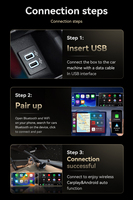 Adaptador CarPlay Inalámbrico, Convierte de Cableado a Inalámbrico, Conexión Automática Plug & Play, Rápido y Fácil de Usar, Adaptador USB CarPlay para Autos