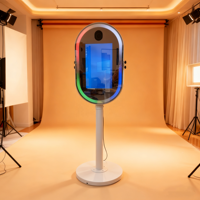 <strong>Best</strong>-<strong>selling</strong> Oval Mirror Photo <strong>Booth</strong> with 21.5-inch Camera-style Magic Mirror Touchscreen <strong>Selfie</strong> <strong>Booth</strong> and DSLRBOOT Software.