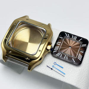 Esfera Cuadrada <span class=keywords><strong>de</strong></span> 27 mm, Caja Cuadrada <span class=keywords><strong>de</strong></span> Acero Inoxidable Dorado <span class=keywords><strong>de</strong></span> 38 mm, Compatible con Movimiento NH35/36/34, Servicios ODM/OEM Disponibles - Product Image 3