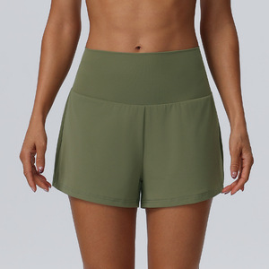 High Elastic Waist Solid Hidden Pocket Seamless 180g Yoga <b>Shorts</b> Women Quick Dry Breathable Stretch Tennis Running Workout - Product Image 5