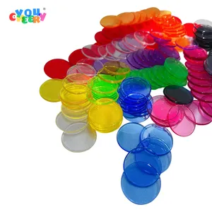 Transparent 10-Color ABS Bingo Markers Clear Plastic Counting Chips For Kids Math Toy Educational Game Counters Teaching Tool