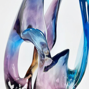 Modern minimalist luxury art colorful transparent resin sculpture decorative items model room <b>sales</b> <b>office</b> soft decoration - Product Image 2