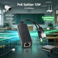 Répartiteur PoE 48V vers 12V 12W Non Isolé IEEE 802.3af Double PD 12/36 45/78 DC 5.5x2.1mm 1 Port pour Caméra IP CCTV ANPA AP-PD48V