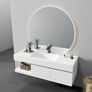 <span class=keywords><strong>Meuble</strong></span> de salle de bain Corian avec <span class=keywords><strong>vasque</strong></span> intégrée couleur bois, combinaison lavabo et <span class=keywords><strong>meuble</strong></span> personnalisable - Product Image 4