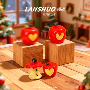 ของตกแต่งแอปเปิ้ลเรซิ่นขนาดเล็กสีแดงทรงกลมพลาสติก DIY ของตกแต่งบ้านฤดูหนาว 2025 - Product Image 5