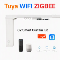 Kit moteur de rideau intelligent sans fil Tuya WiFi Zigbee 82 pour Alexa Google Home