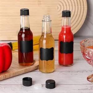 Bouteilles en verre pour sauces Sauce piment Sauce piquante 5oz 150ml <span class=keywords><strong>Bouteille</strong></span> Snap On Orifice Réducteur <span class=keywords><strong>Goutteur</strong></span> Insert - Product Image 1