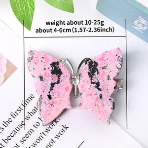 女の子のギフトのための卸売天然クリスタル蝶ヘアピンクリスタル工芸品蝶ヘアピン - Product Image 4