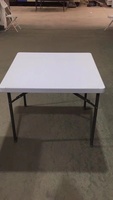 Table pliante carrée en plastique moderne pour l'extérieur, 86 cm, vente en gros, prix d'usine direct