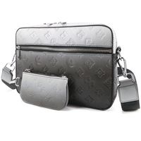 Bolso Bandolera de Cuero para Hombre, Estilo Cuadrado, de Piel Sintética, con Cierre de Cremallera y Protección RFID, Diseño Moderno