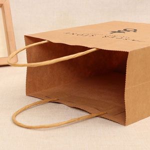 Sacs cadeaux KM Shopping, sacs en papier kraft recyclé avec poignée torsadée - Product Image 2