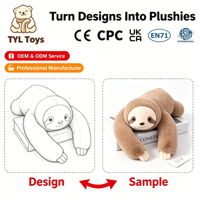 Peluche Animale Personnalisée Assortie Koala, Paresseux, Ours, Panda – Jouet en Peluche Allongé Rempli de Coton PP – Vente en Gros OEM ODM – Cadeau