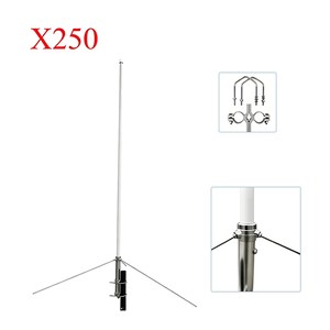เสาอากาศสถานีฐานแบบติดตั้ง X250 VHF UHF ขยายความถี่ 5MHz หรือ 10MHz เสาอากาศไฟเบอร์กลาสสำหรับภายนอกอาคารเพื่อการรับส่งสัญญาณ - Product Image 1