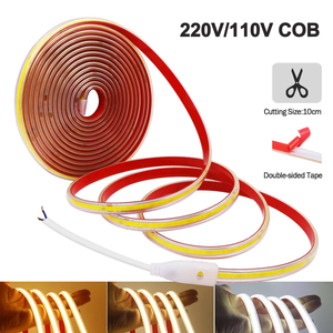 <span class=keywords><strong>Tira</strong></span> de luces <span class=keywords><strong>LED</strong></span> <span class=keywords><strong>COB</strong></span> sin controlador, resistente al agua IP67, 110 V/220 V, CRI 80+, 10 mm, autoadhesiva y cortable - Product Image 2